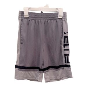 Nike Kids Dri-Fit Gray Elite Basketball Athletic Shorts Size Large